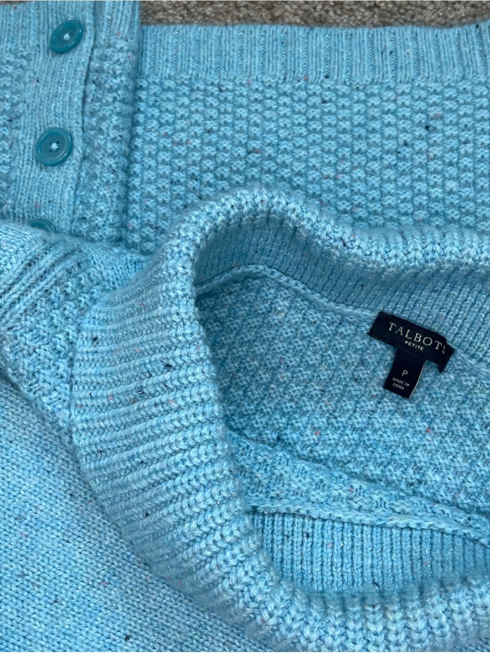 Talbots Petite Light Blue Crewneck Sweater